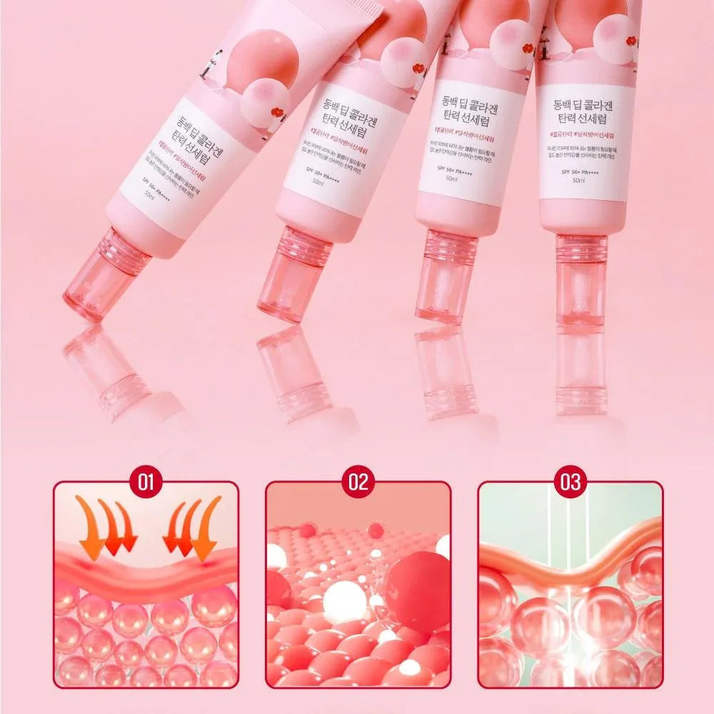 ROUND LAB | Camellia Deep Collagen Firming Sun Serum SPF50+ - 50 ml - InternationalCosmetic