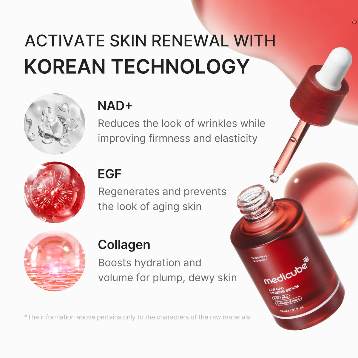 Tecnología NAD+, EGF y colágeno de Medicube EGF NAD+ Firming Serum