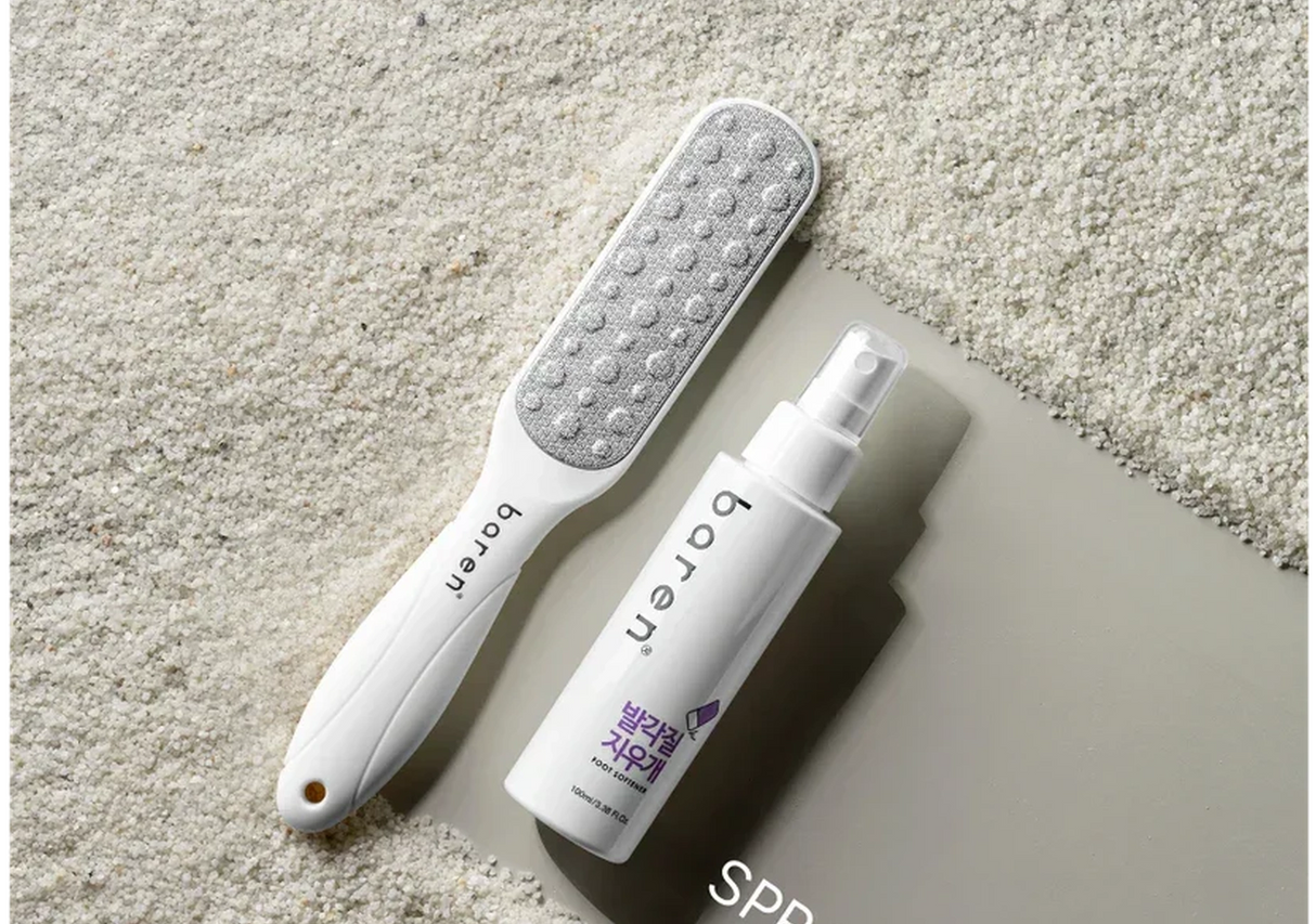 BAREN | Callus Remover Kit for Feet: Foot File & Peeling Foot Spray