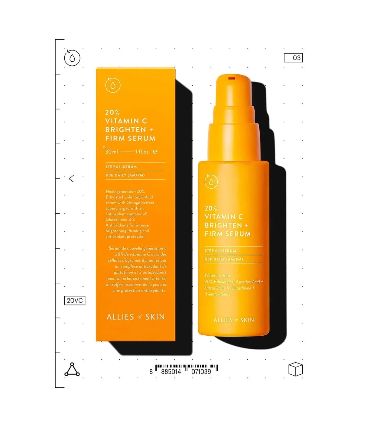 ALLIES OF SKIN | 20% Vitamin C Brighten + Firm Serum Mini - 8ml - InternationalCosmetic