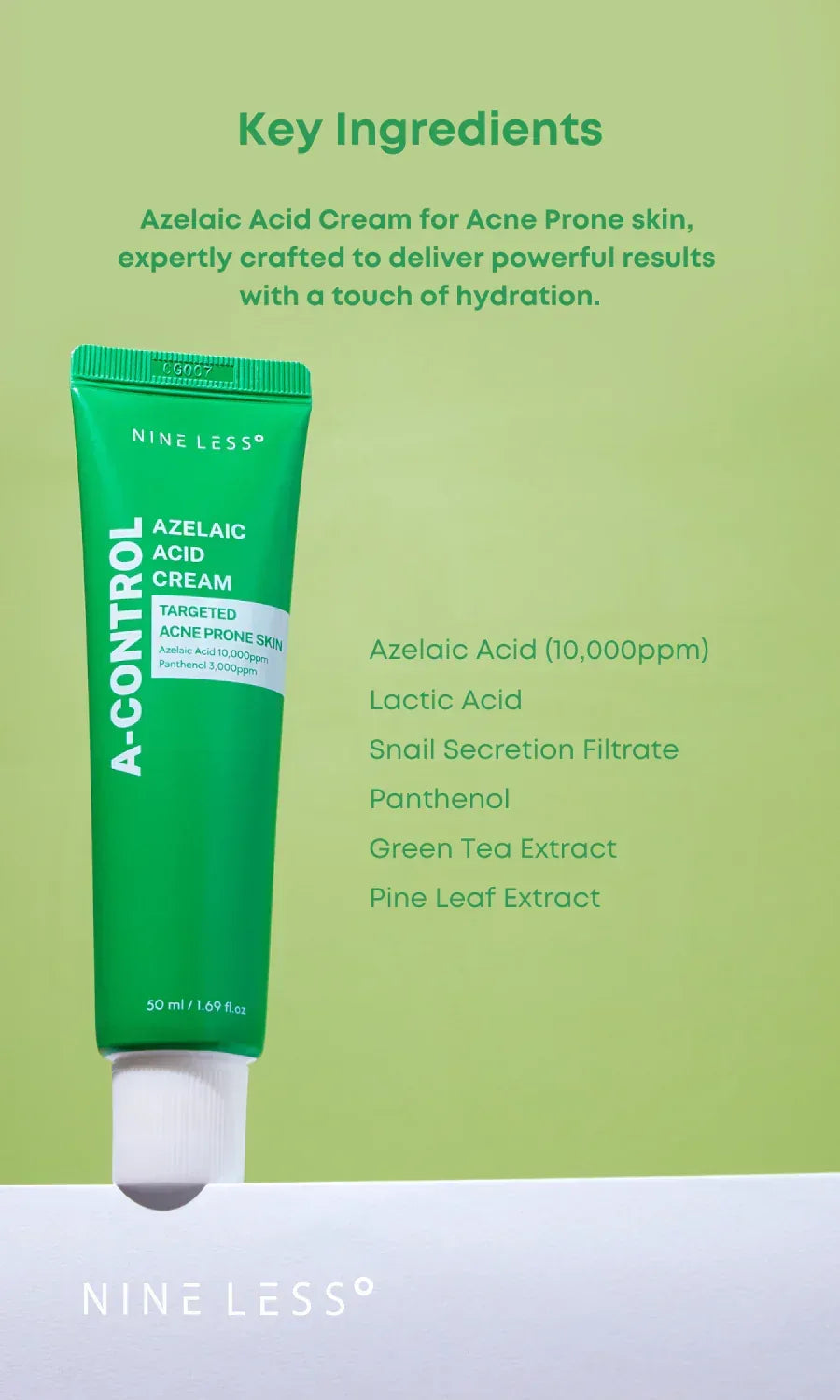 NINE LESS | A-Control Azelaic Acid Cream Mini - 15 ml - InternationalCosmetic