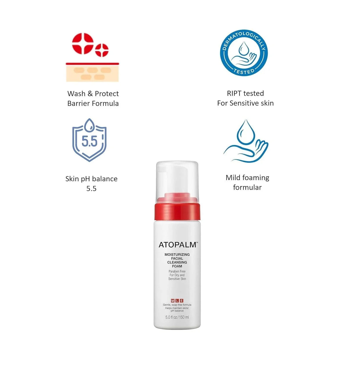 ATOPALM | Moisturizing Facial Cleasing Foam - 150ml - InternationalCosmetic