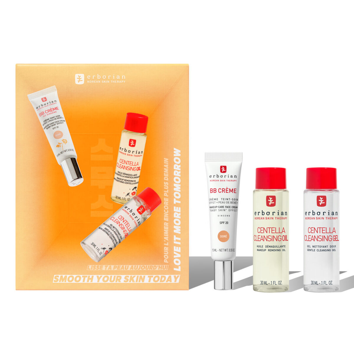 ERBORIAN | Kit BB Cream Dore 15ml + Centella Cleansing Oil 30ml+ Centella Cleasing Gel 30ml
