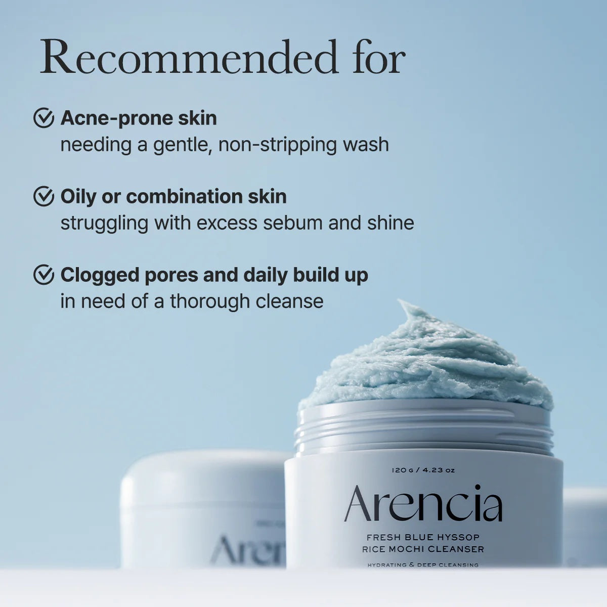 ARENCIA | Fresh Blue Hyssop Rice Mochi Cleanser - 120ml