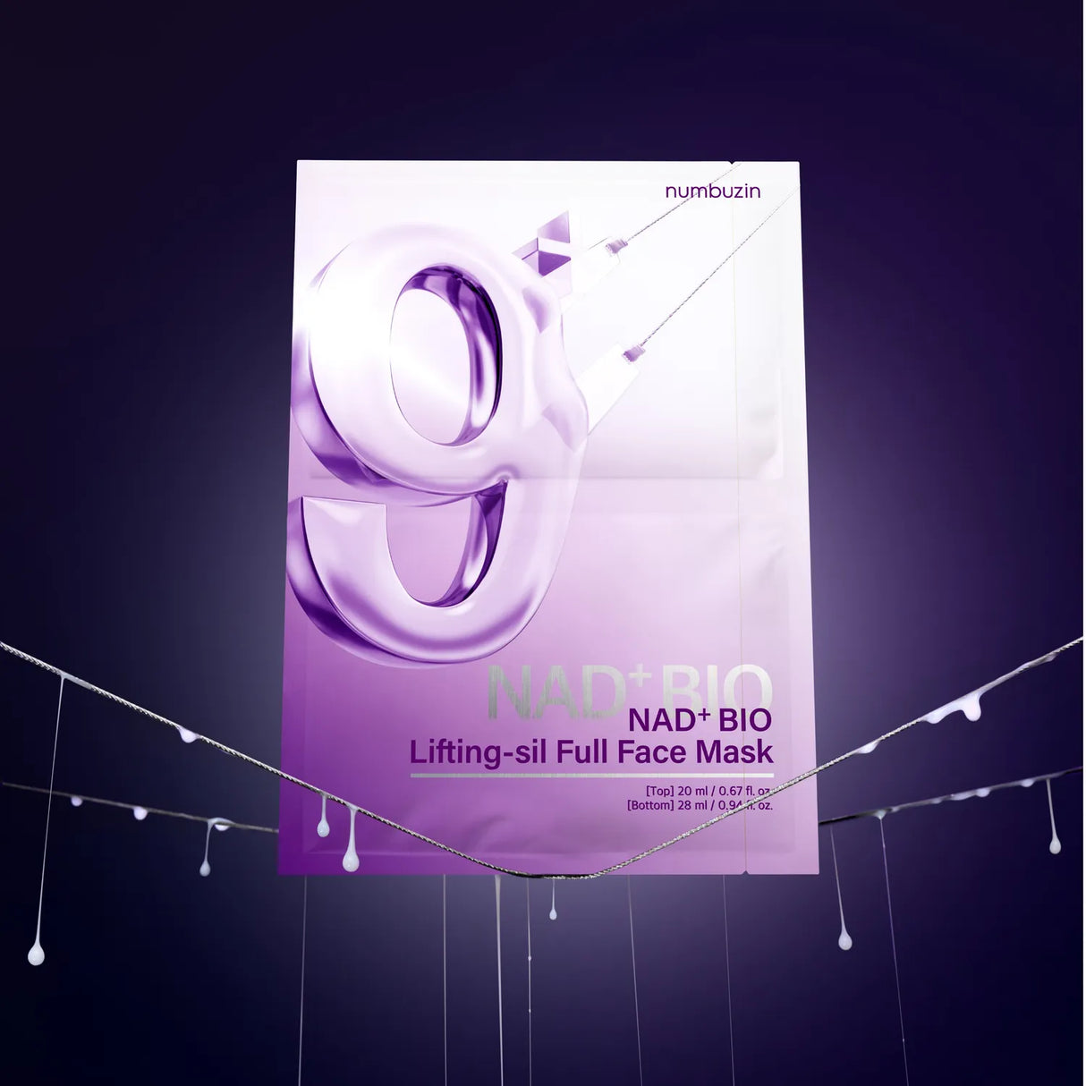 NUMBUZIN | No.9 NAD+ BIO Lifting-sil Full Face Mask (4 sheets + Lifting Band)