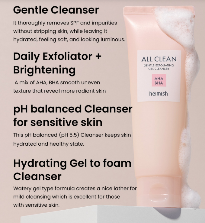 HEIMISH | Formato Viaje - All Clean Gentle Exfoliating Gel Cleanser - 20ml