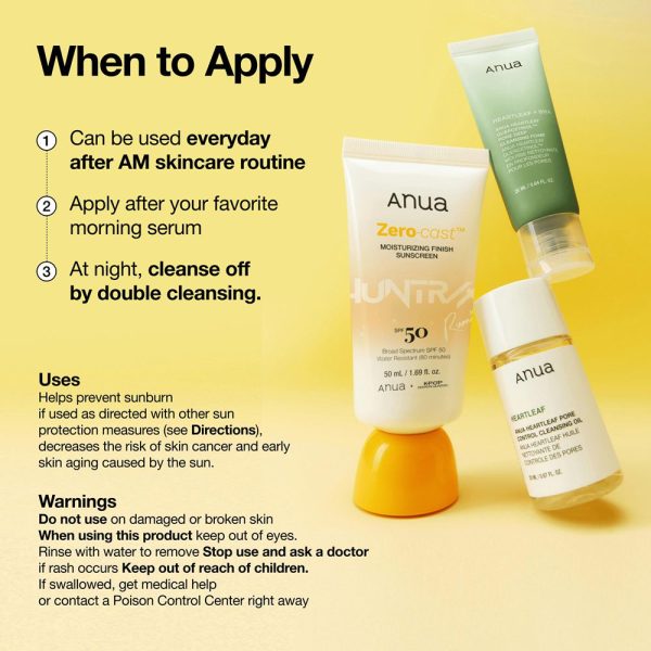 ANUA | Zero-Cast Moisturizing Finish Sunscreen SPF 50+ – 50ml | KPop Demon Hunters Limited Edition