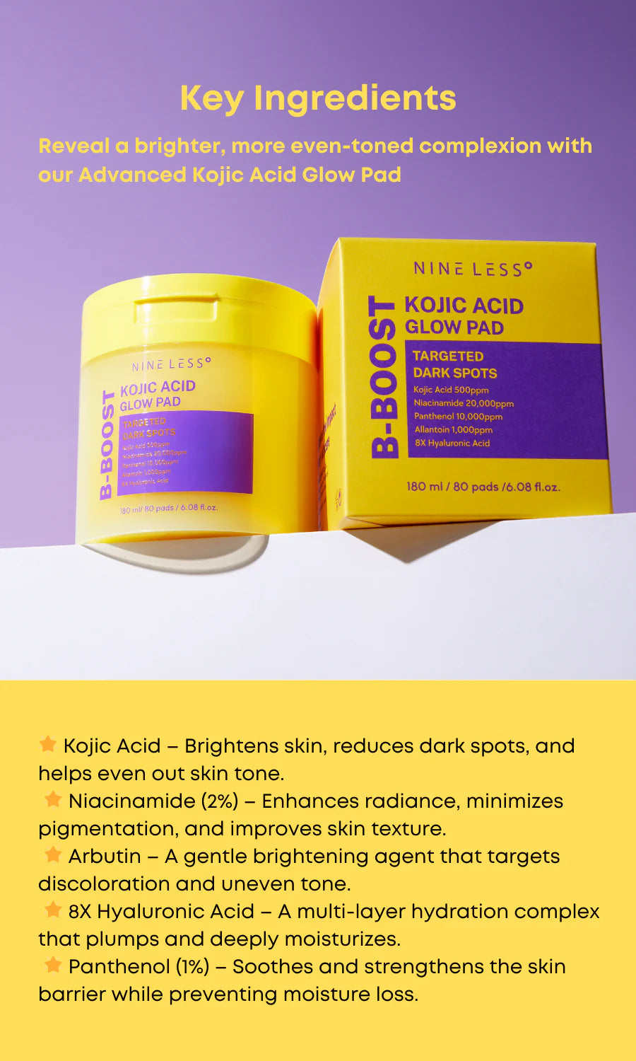 B-Boost Kojic Acid Glow Pad (80 pads)