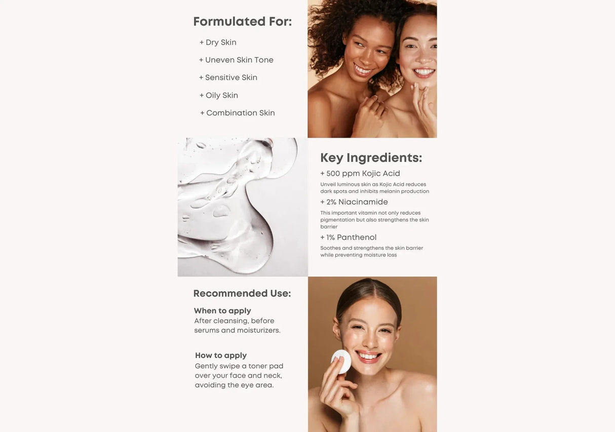NINE LESS | B-Boost Kojic Acid Glow Pad - 80 ud - InternationalCosmetic