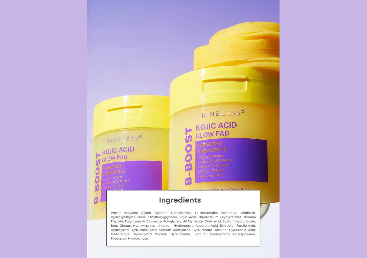NINE LESS | B-Boost Kojic Acid Glow Pad - 80 ud - InternationalCosmetic