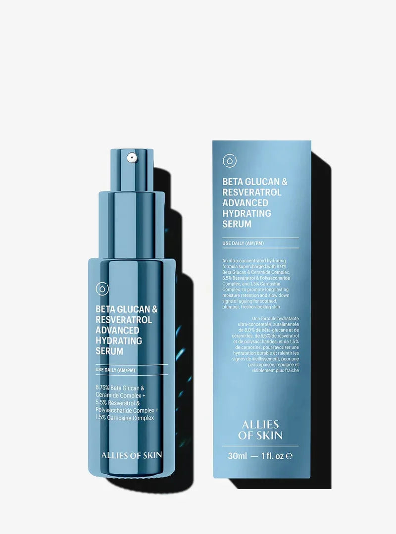 ALLIES OF SKIN | Beta-Glucan & Resveratrol Advanced Hydrating Serum - 30ml - InternationalCosmetic