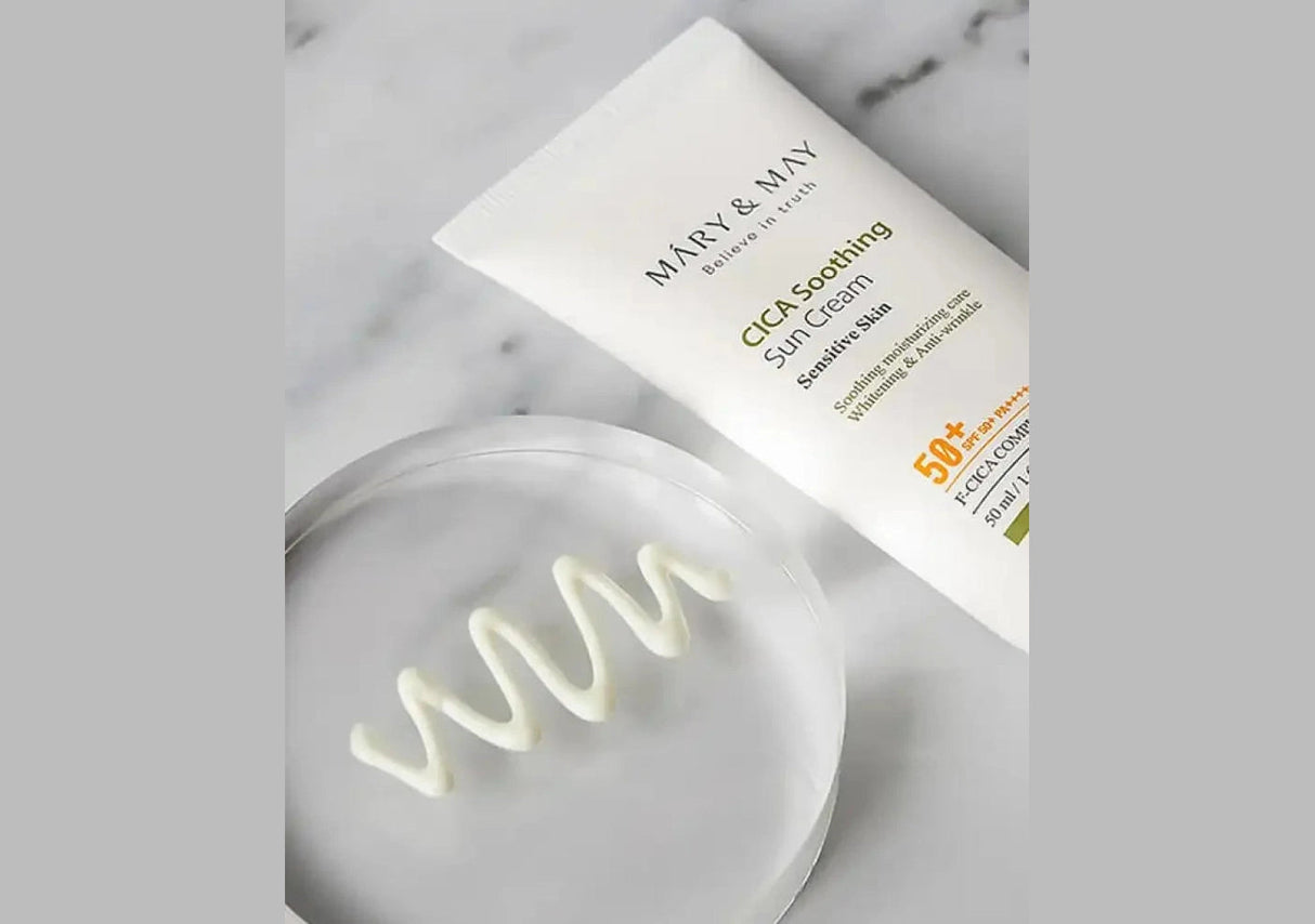 MARY & MAY | Vegan Cica Soothing Sun Cream SPF50+ - InternationalCosmetic