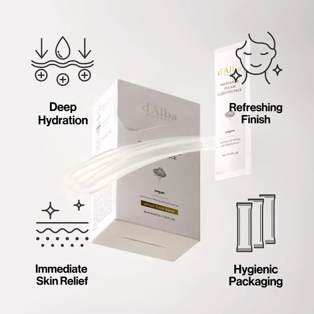 D'ALBA| Waterfull Vegan Sleeping Pack - 48ml - InternationalCosmetic