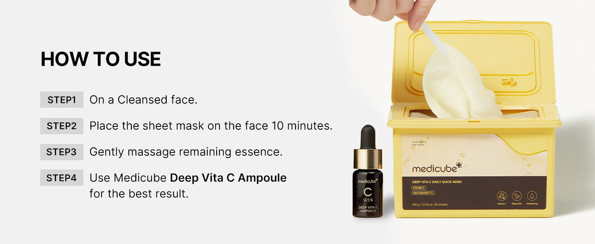MEDICUBE | Deep Vita C Daily Quick Mask - 30 ud