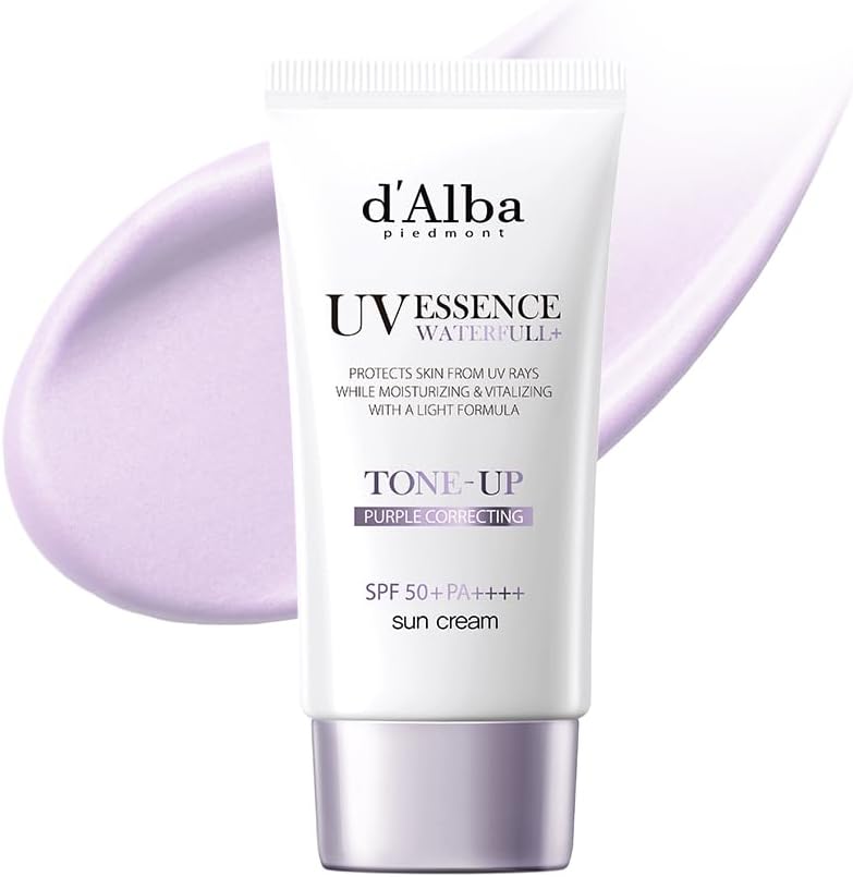 D'ALBA | UV Essence Waterfull Tone-Up Purple Correcting Sun Cream SPF50+ PA++++ Purple - 50 ml
