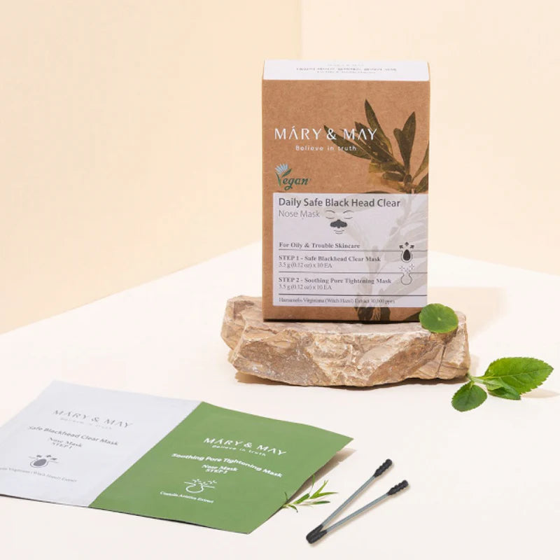 MARY & MAY | Daily Safe Black Head Clear Nose Mask - 10 ud