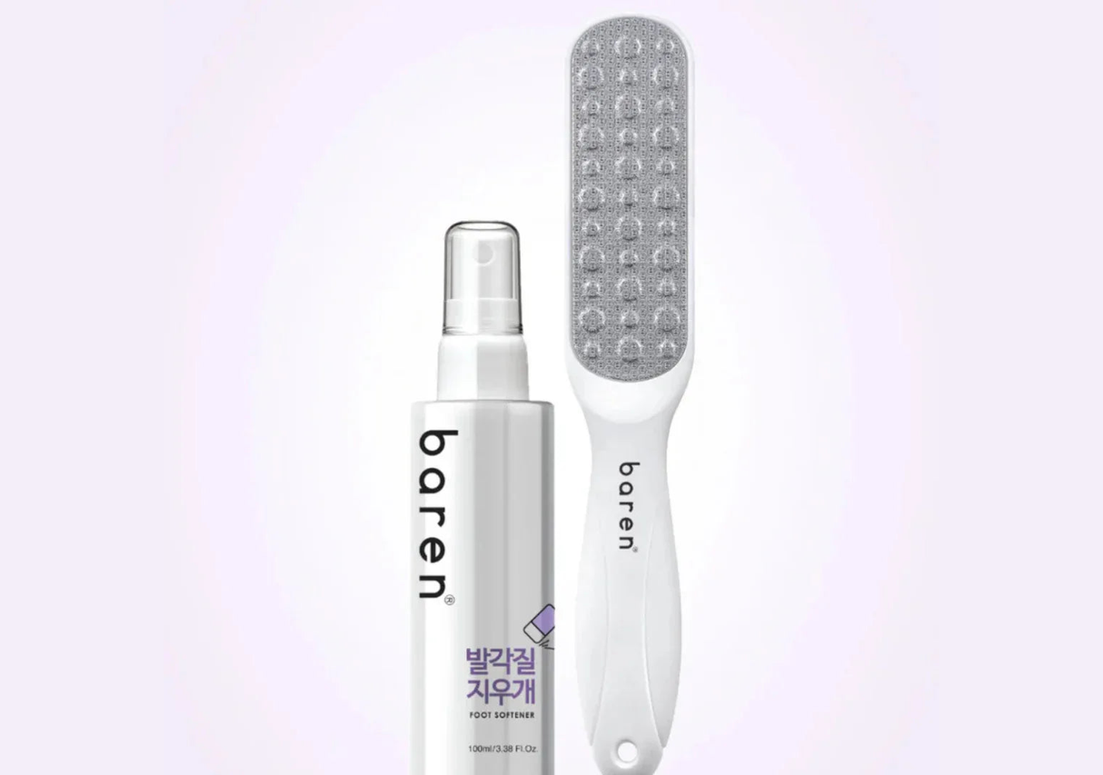 BAREN | Callus Remover Kit for Feet: Foot File & Peeling Foot Spray