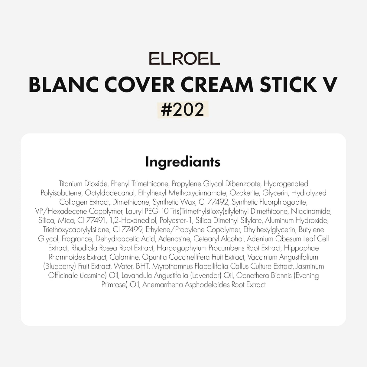 ELROEL | Blanc Cover Cream Stick V Foundation - 13gr