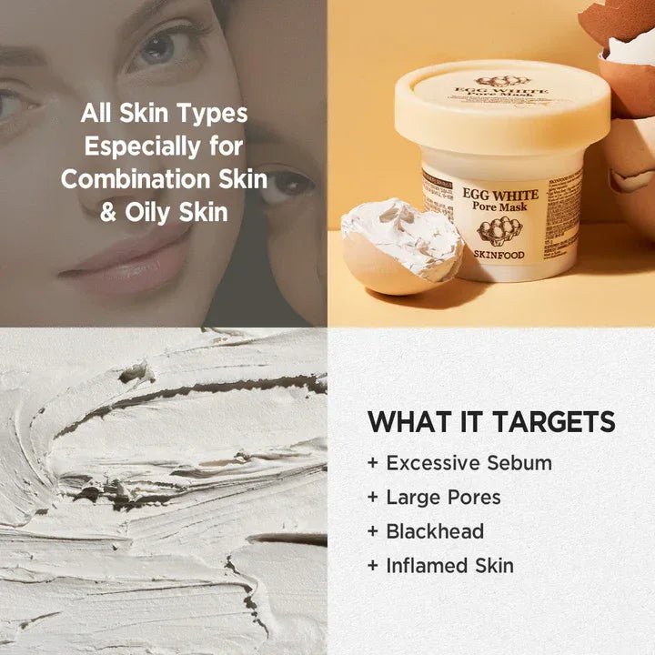 SKINFOOD | Egg White Pore Mask - 120gr - InternationalCosmetic