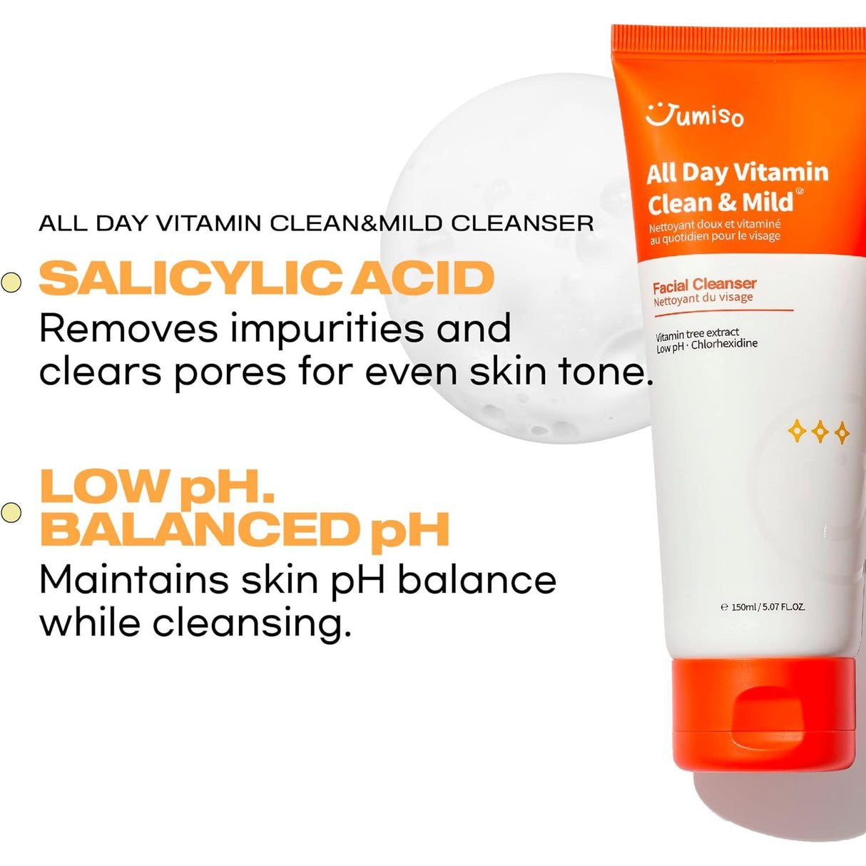 JUMISO | All Day Vitamin Clean & Mild Facial Cleanser -150ml