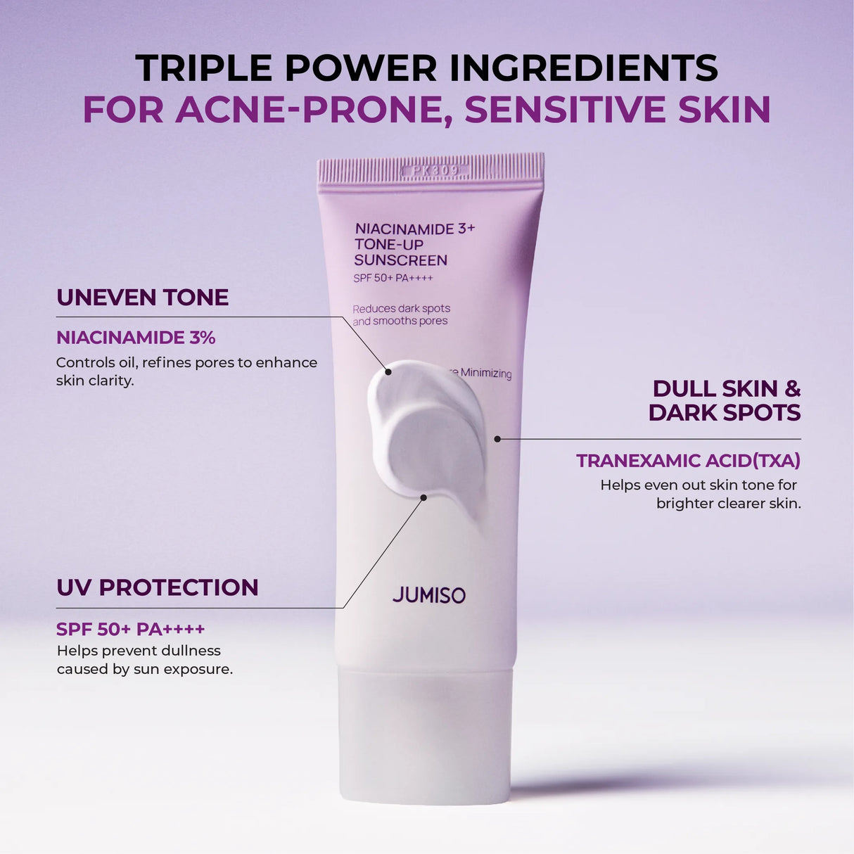 JUMISO | Niacinamide 3+ Tone-Up Sunscreen SPF50+ PA++++ - 40ml