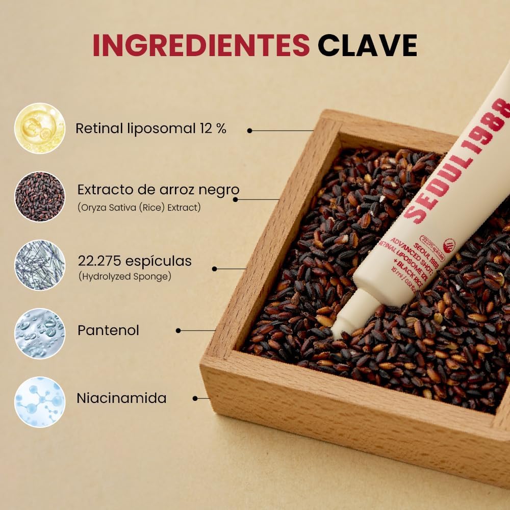 K-SECRET | SEOUL 1988 Advanced Shot : Retinal Liposome 12% + Black Rice - 15ml