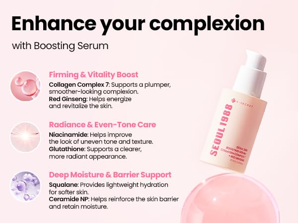 K-SECRET | Seoul 1988 Boosting Serum Collagen Complex 7 + Red Ginseng - 30ml