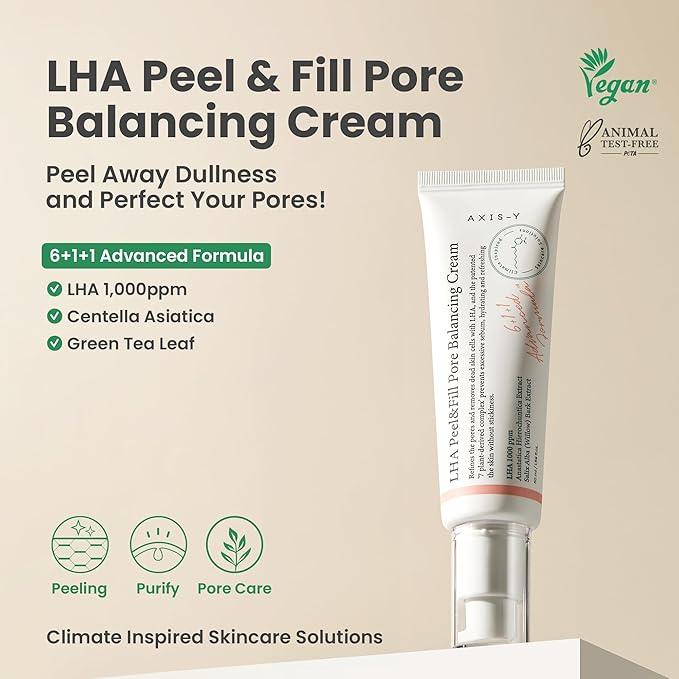 AXIS-Y | LHA Peel & Fill Pore Balancing Cream - 50ml - InternationalCosmetic