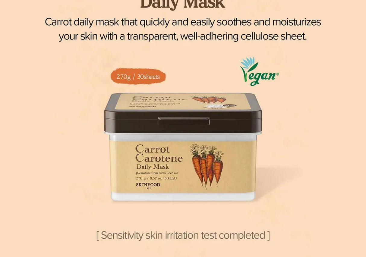 SKINFOOD | Carrot Carotene Daily Mask - 30ud