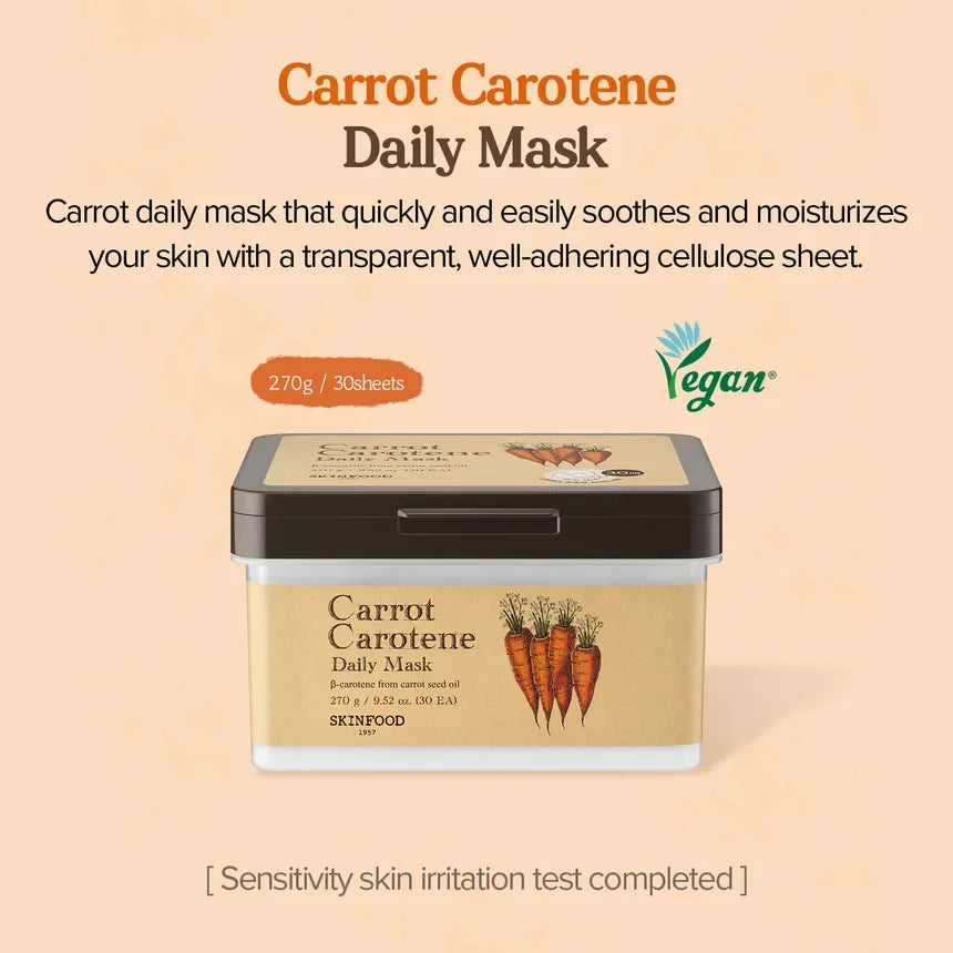 SKINFOOD | Carrot Carotene Daily Mask - 30ud - InternationalCosmetic