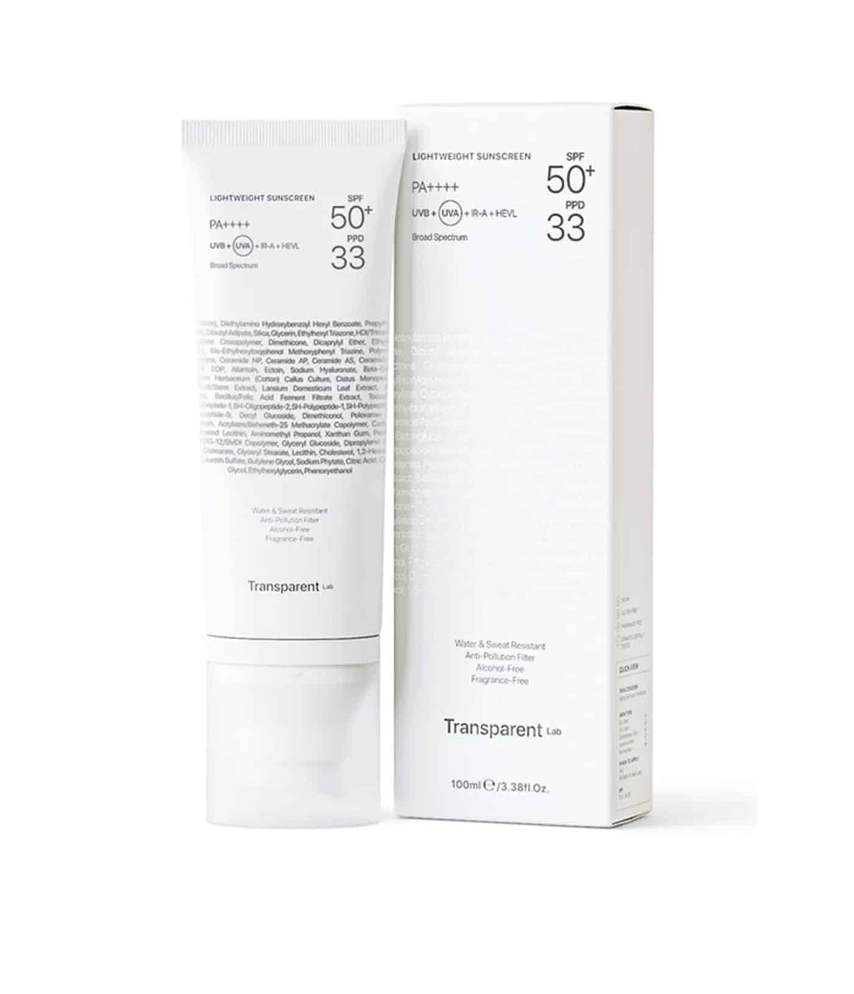 TRANSPARENT LAB | Lightweight Sunscreen SPF50+ - 100ml - InternationalCosmetic