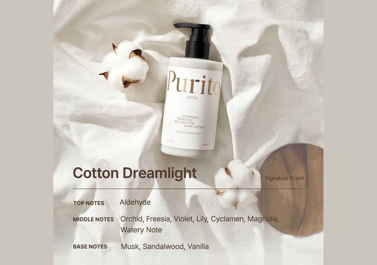 PURITO | Luminous Moisture Shea Butter Body Lotion Cotton Dreamlight - 300ml