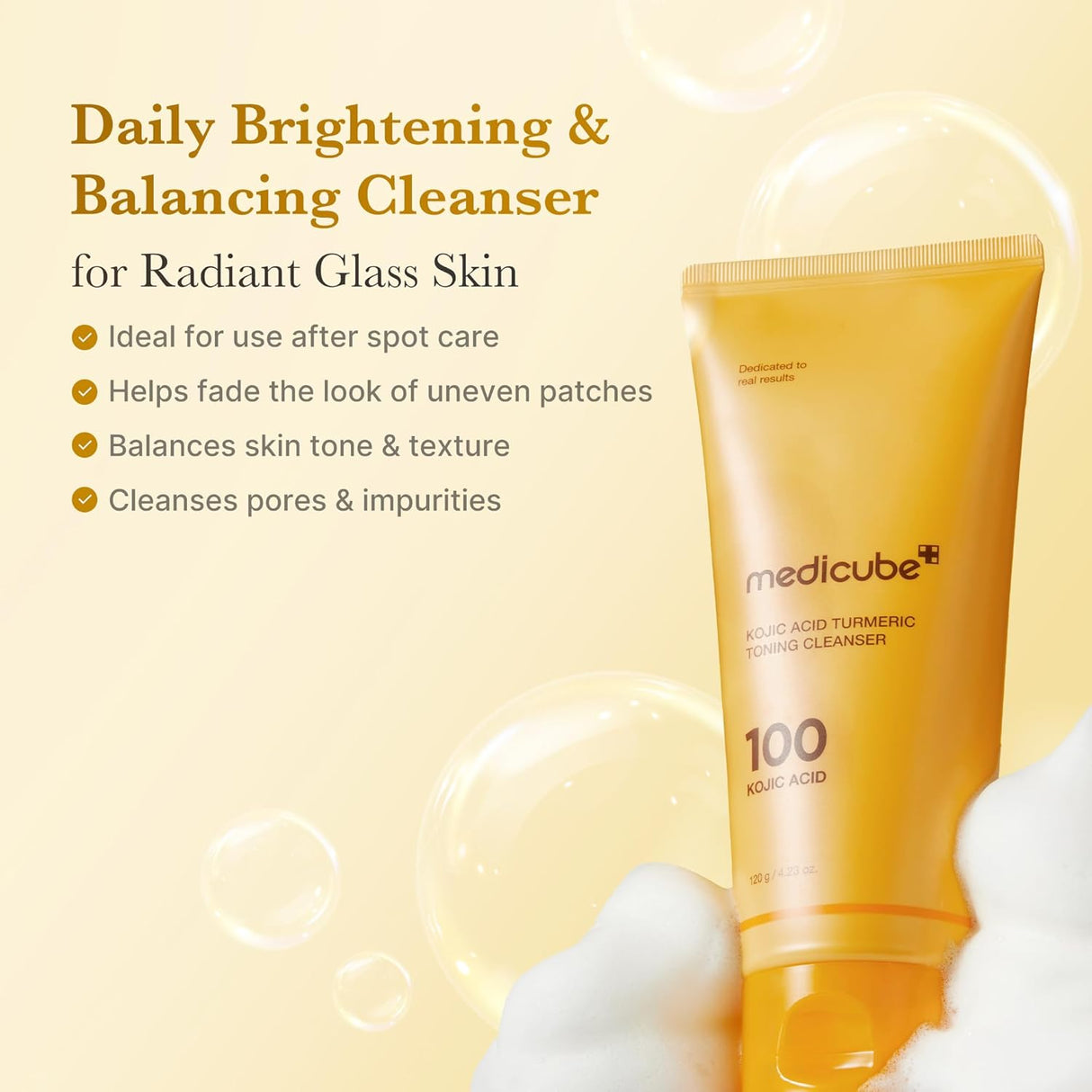 MEDICUBE | Kojic Acid Turmeric Toning Cleanser - 120gr