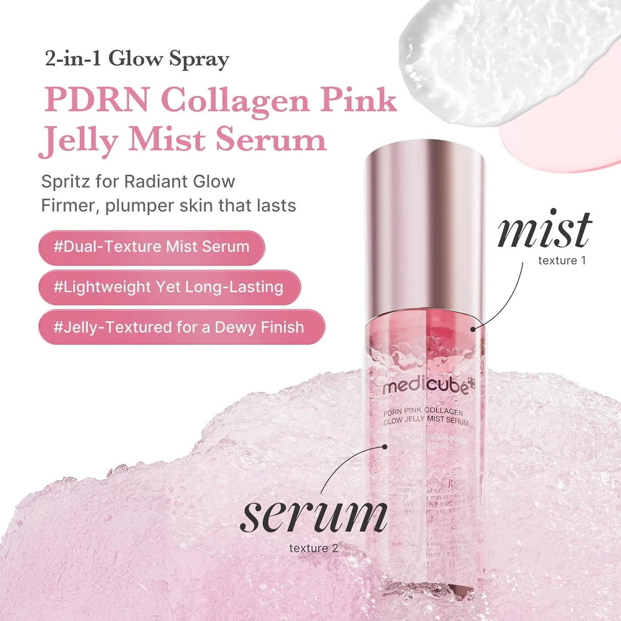 MEDICUBE | PDRN Pink Collagen Glow Jelly Mist Serum - 100ml