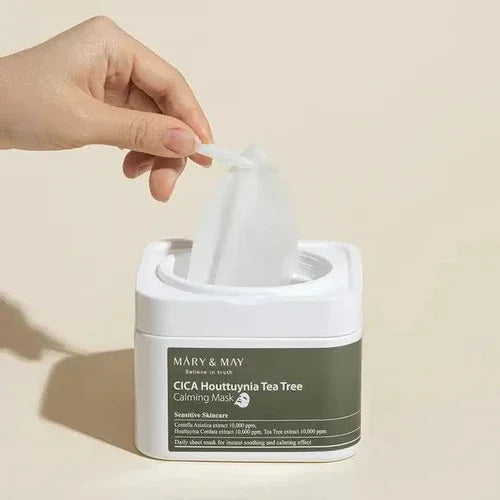 MARY & MAY | Cica Houttuynia Tea Tree Calming Mask - 30 ud - InternationalCosmetic