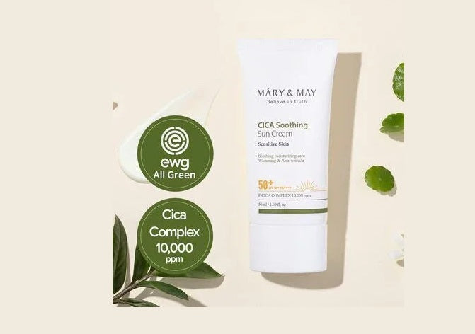 MARY & MAY | Vegan Cica Soothing Sun Cream SPF50+ - InternationalCosmetic