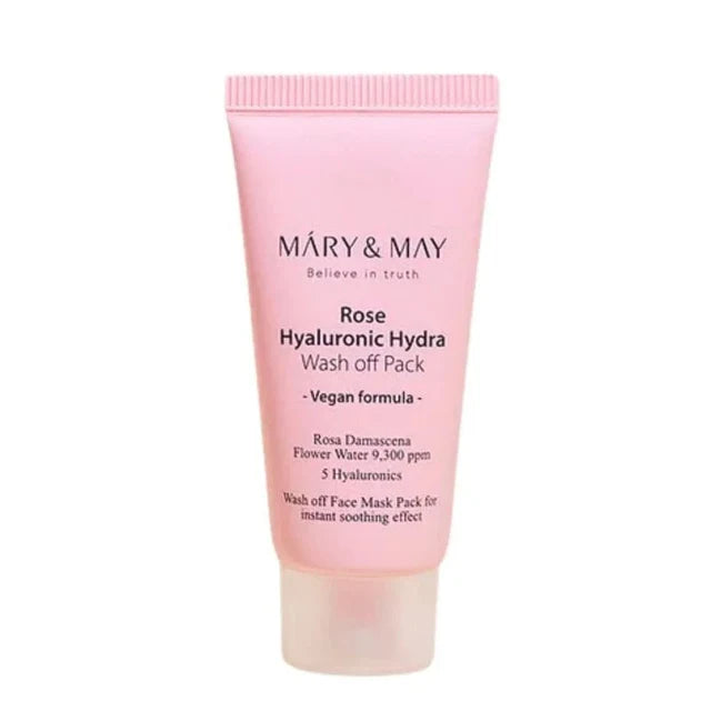 MARY & MAY | Rose Hyaluronic Hydra Wash‑Off Pack Mini - 30 ml