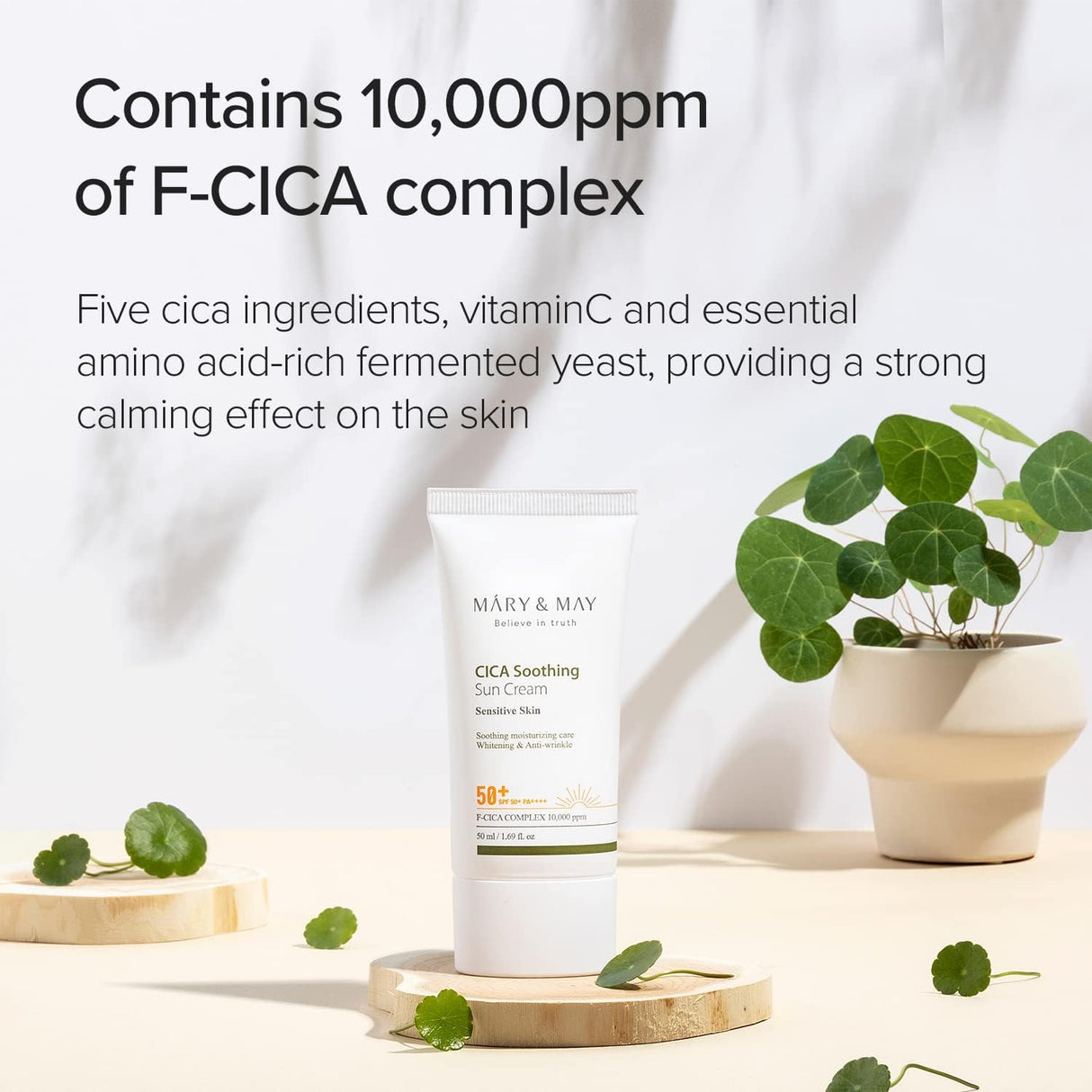 MARY & MAY | Vegan Cica Soothing Sun Cream SPF50+