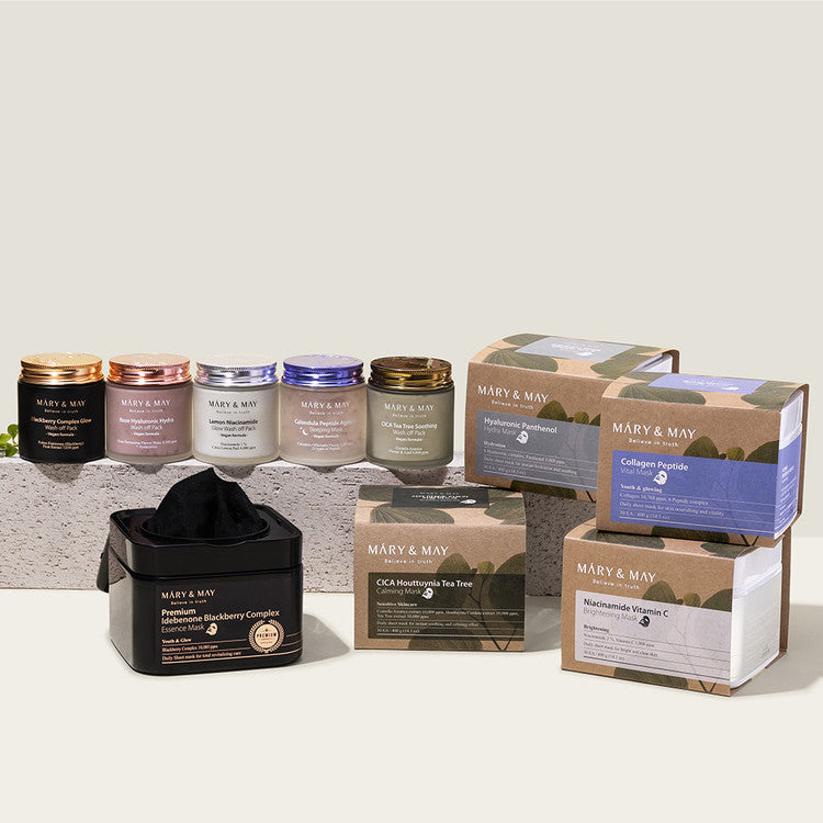 MARY & MAY | Premium Idebenone Blackberry Complex Essence Mask - 20 ud