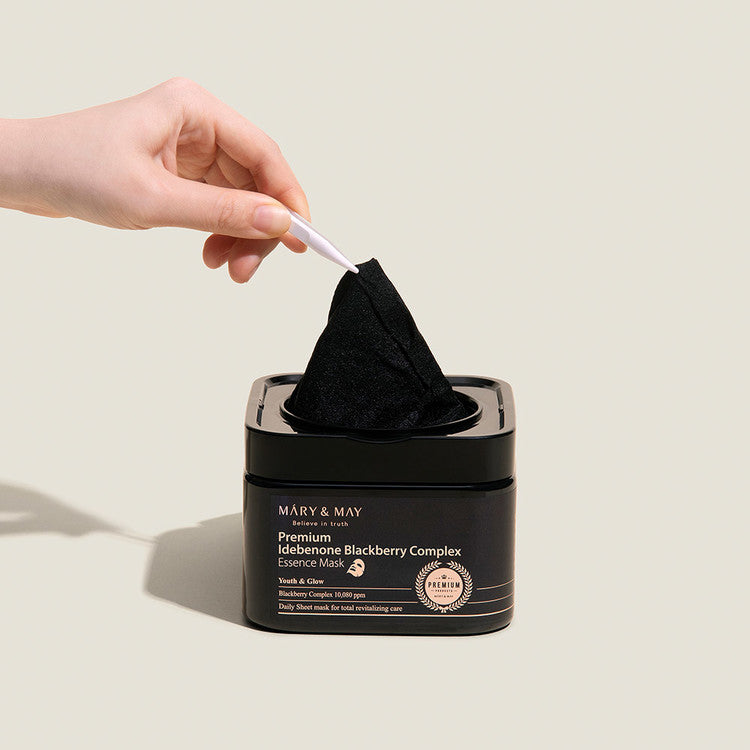 MARY & MAY | Premium Idebenone Blackberry Complex Essence Mask - 20 ud