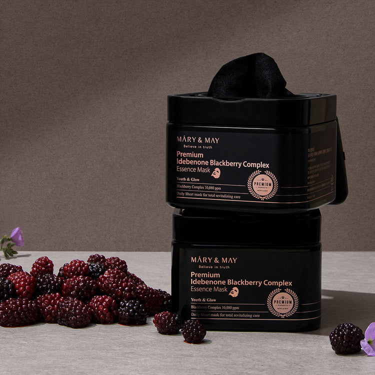 MARY & MAY | Premium Idebenone Blackberry Complex Essence Mask - 20 ud
