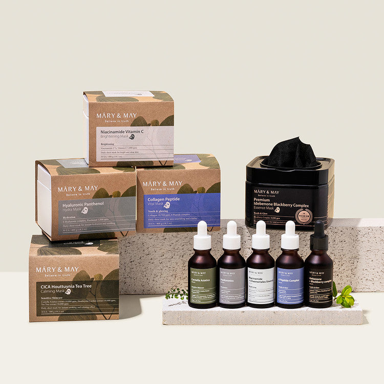 MARY & MAY | Premium Idebenone Blackberry Complex Essence Mask - 20 ud