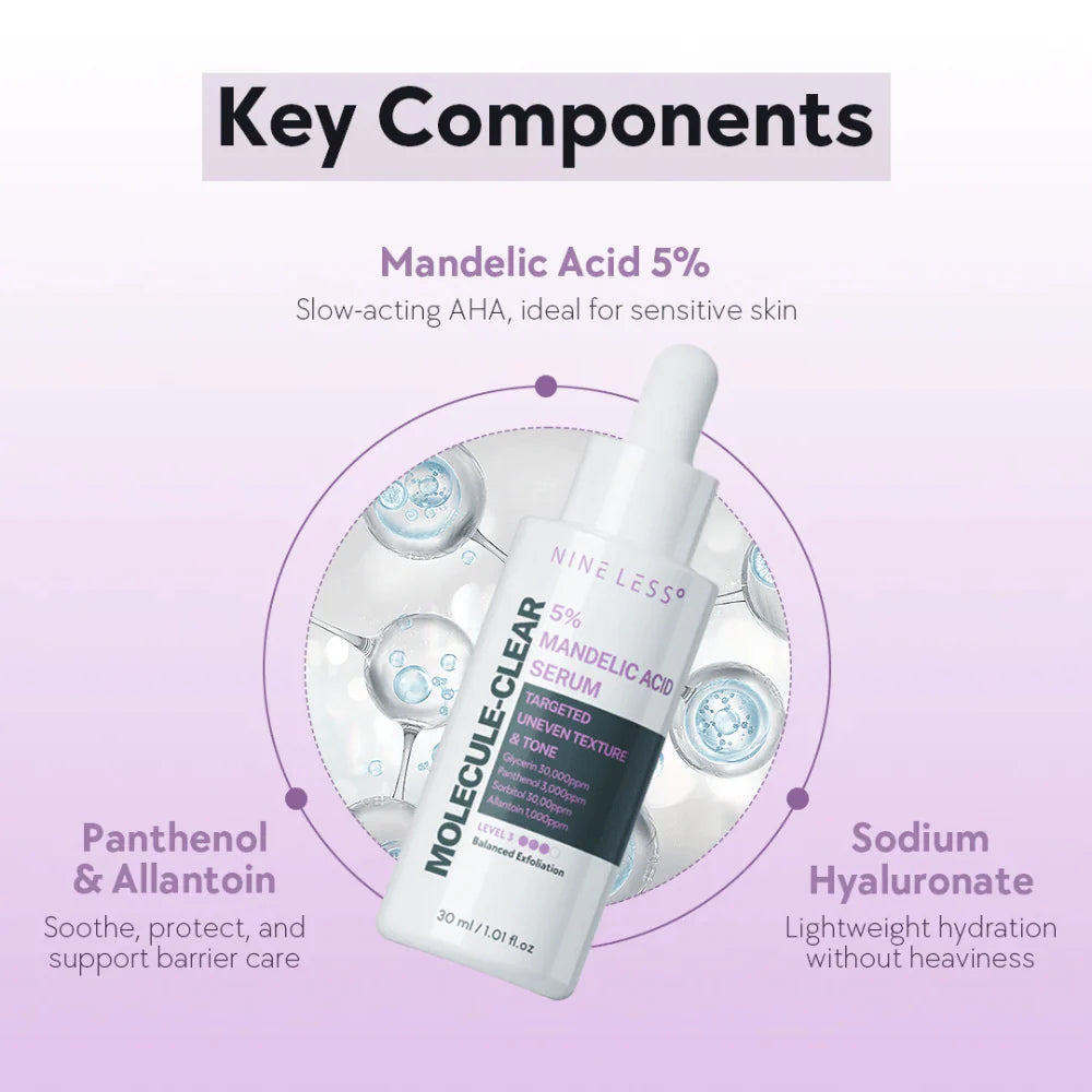 NINE LESS | 5% Mandelic Acid Serum - 30ml
