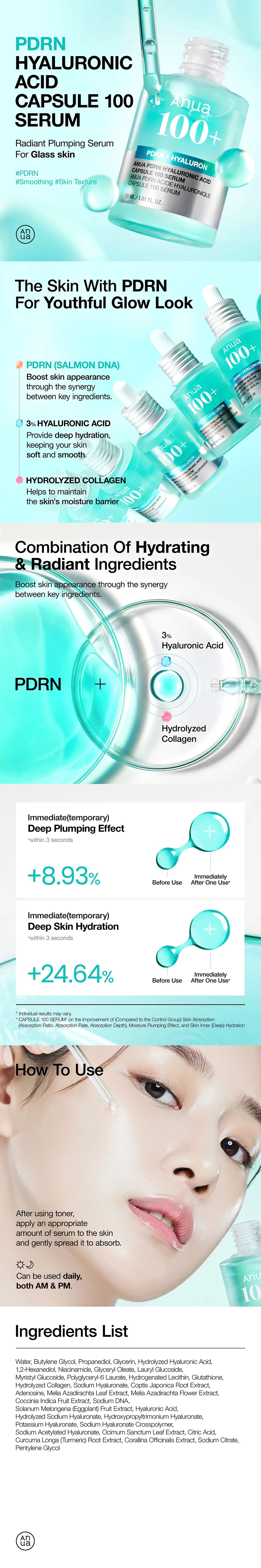 ANUA | PDRN Hyaluronic Acid Capsule 100 Serum - 30ml