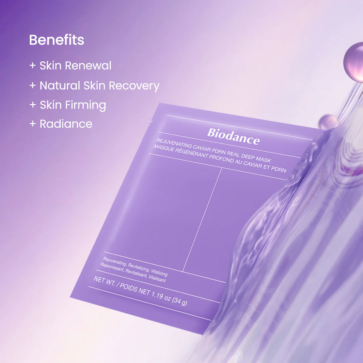 BIODANCE | Rejuvenating Caviar PDRN Real Deep Mask - 4 uds