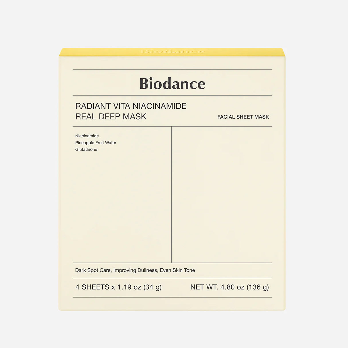 BIODANCE | Radiant Vita Niacinamide Real Deep Mask - 1 ud
