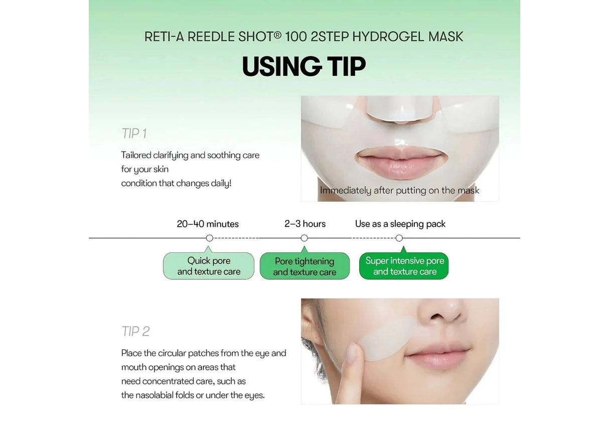VT COSMETICS | Reti-A Reedle Shot® 100 2step Hydrogel Mask - InternationalCosmetic