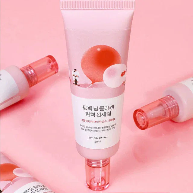 ROUND LAB | Camellia Deep Collagen Firming Sun Serum SPF50+ - 50 ml - InternationalCosmetic