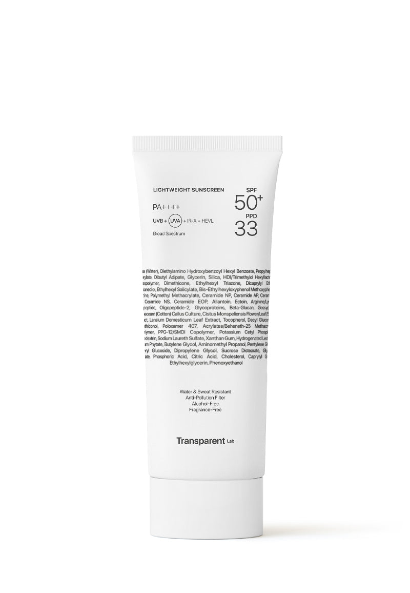 TRANSPARENT LAB | Lightweight Sunscreen SPF50+ - 100ml