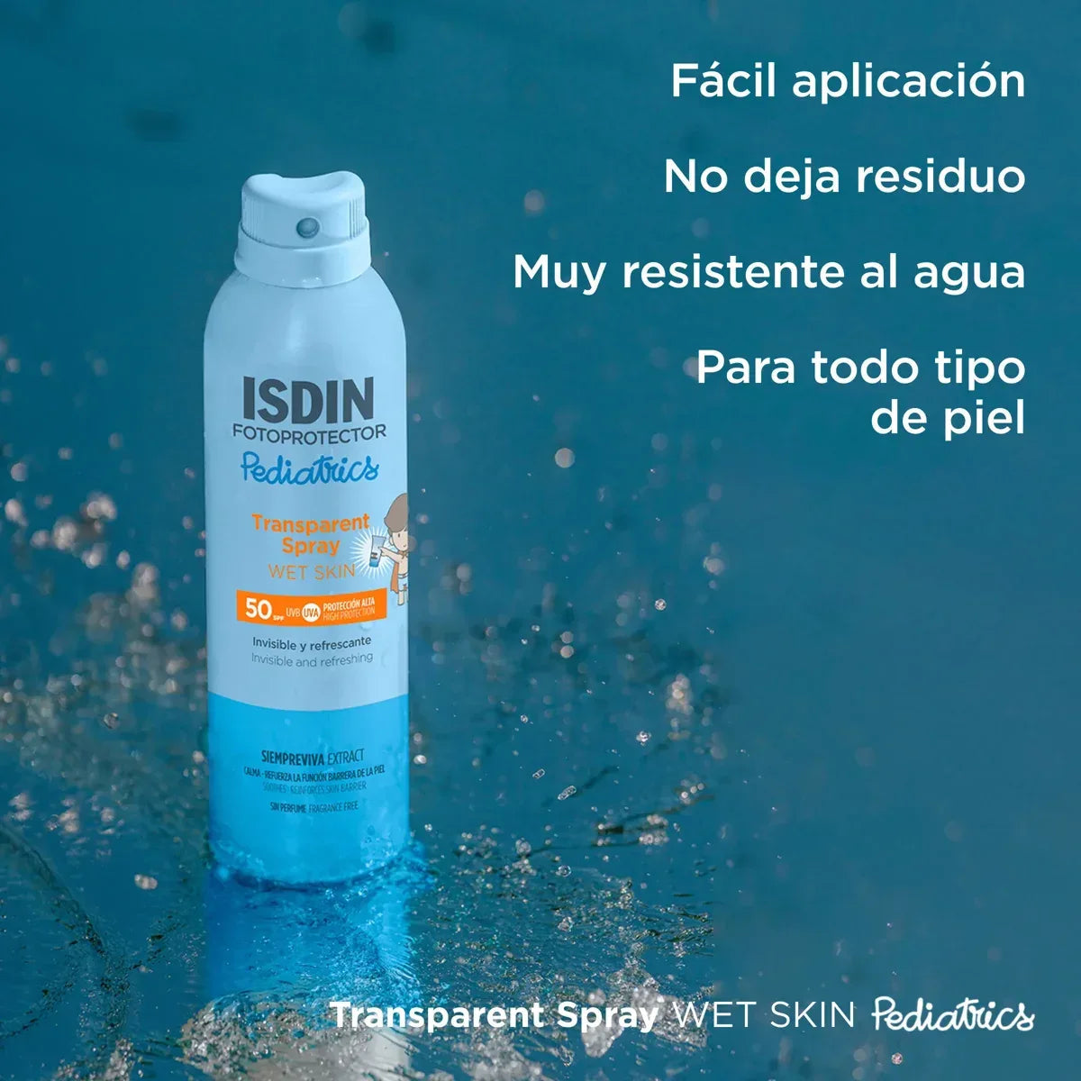 ISDIN | Transparent Spray Wet Skin Pediatrics SPF 50 - 250ml - InternationalCosmetic